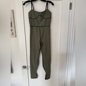 Olive Green WeWoreWhat Athleisure Jumpsuit